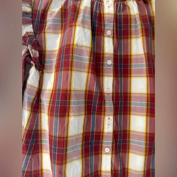 Something Navy - Jamie Ruffle Sleeve Plaid Button Up XS M0341 - Picture 4 of 12